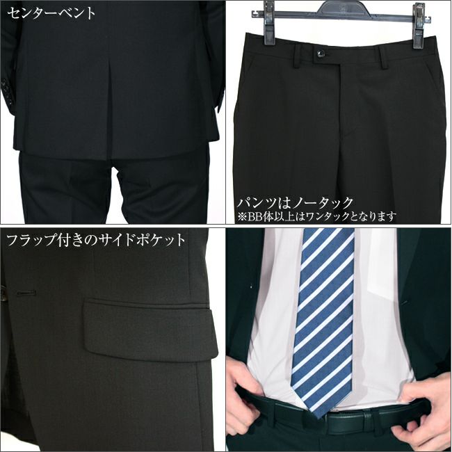 メンズサマースーツ ブラック ディテール2