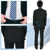 婚礼用メンズサマースーツ ブラック 背面画像